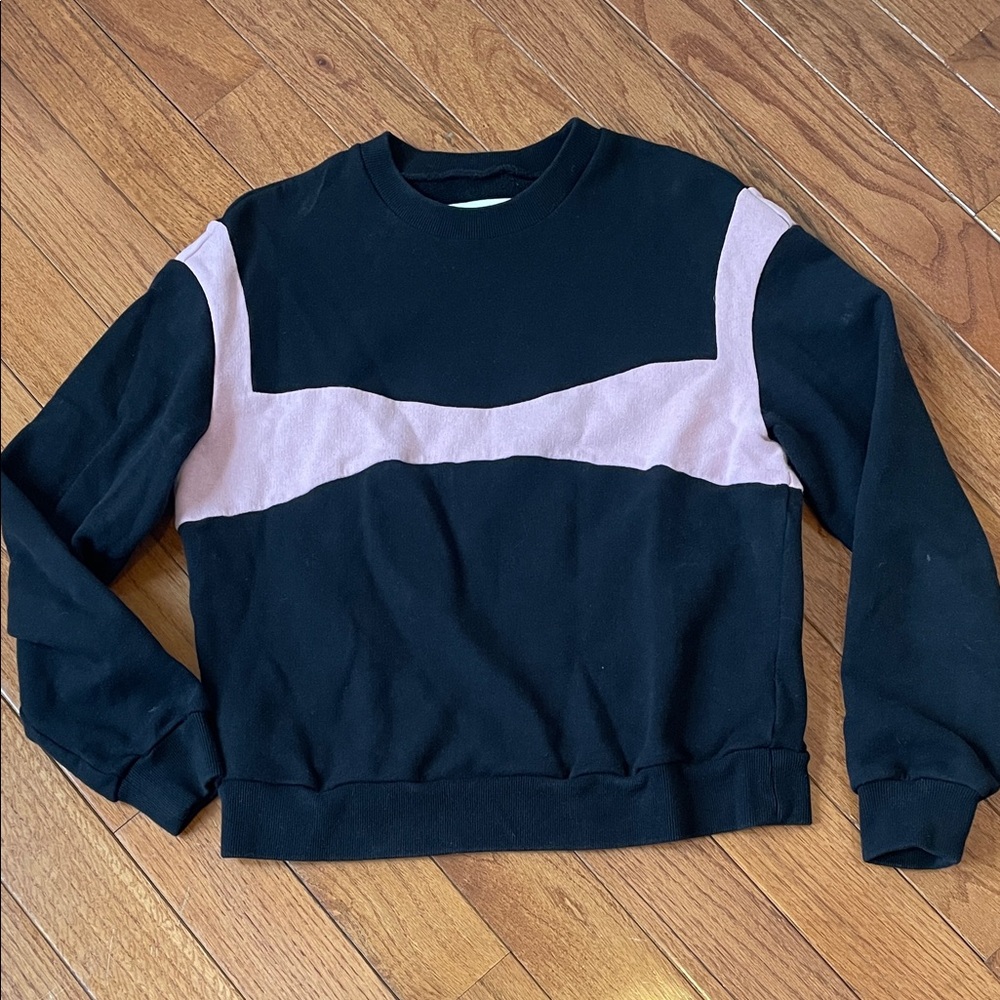 Sandy Liang Black and Pink Bra Pierced Sweatshirt